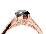 Rose gold Fancy Black Marquise Cut Solitaire Split Shank Pavé Diamond Engagement Ring_4