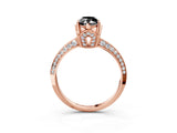 Rose gold Fancy Black Marquise Cut Solitaire Split Shank Pave Diamond Engagement Ring with Four-Prong Setting_3