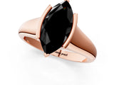 Rose gold Fancy Black Marquise Cut Solitaire Tension Set Diamond Ring with Split Shank Band_1