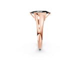 Rose gold Fancy Black Marquise Cut Solitaire Tension Set Diamond Ring with Split Shank Band_2