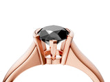 Rose gold Fancy Black Marquise Cut Solitaire Tension Set Diamond Ring with Split Shank Band_4