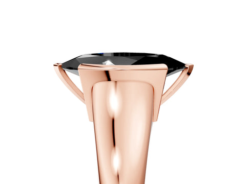 Rose gold Fancy Black Marquise Cut Solitaire Tension Set Diamond Ring with Split Shank Band_5
