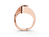 Rose gold Fancy Black Marquise Cut Solitaire Tension-Set Diamond Split Shank Ring_3