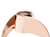 Rose gold Fancy Black Marquise Cut Solitaire Tension-Set Diamond Split Shank Ring_4