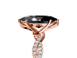 Rose gold Fancy Black Marquise Cut Solitaire Twisted Pave Band with Four-Prong Setting_20