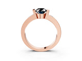 Rose gold Fancy Black Oval Cut Brilliant Channel-Set Diamond Ring with Bezel Prong Setting_3