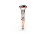 Rose gold Fancy Black Oval Cut Brilliant Diamond Pavé Band with Six-Prong Setting_14