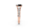 Rose gold Fancy Black Oval Cut Brilliant Diamond Pavé Band with Six-Prong Setting_2