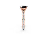 Rose gold Fancy Black Oval Cut Brilliant Pavé Band Solitaire with Four-Prong Setting_2