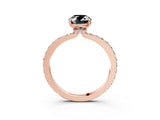 Rose gold Fancy Black Oval Cut Brilliant Pavé Band Solitaire with Four-Prong Setting_3