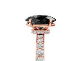 Rose gold Fancy Black Oval Cut Brilliant Pavé Band Solitaire with Four-Prong Setting_5