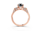 Rose gold Fancy Black Oval Cut Brilliant Three-Stone Pave Band with Four-Prong Setting_3
