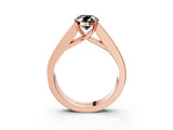Rose gold Fancy Black Oval Cut Cut Channel Set Solitaire Ring with Four-Prong Setting_3