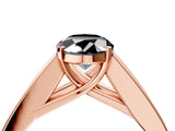 Rose gold Fancy Black Oval Cut Cut Channel Set Solitaire Ring with Four-Prong Setting_4