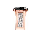 Rose gold Fancy Black Oval Cut Cut Channel Set Solitaire Ring with Four-Prong Setting_5