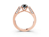 Rose gold Fancy Black Oval Cut Cut Diamond Channel Set Solitaire Ring with Four-Prong Setting_3