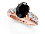 Rose gold Fancy Black Oval Cut Cut Diamond Engagement Ring with Pavé Band and Four-Prong Setting_1