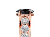 Rose gold Fancy Black Oval Cut Cut Diamond Engagement Ring with Pavé Band and Four-Prong Setting_5