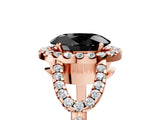 Rose gold Fancy Black Oval Cut Cut Diamond Halo Engagement Ring with Open Split Pavé Band_5