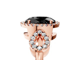 Rose gold Fancy Black Oval Cut Cut Halo Diamond Infinity Band with Four-Prong Setting_5