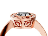 Rose gold Fancy Black Oval Cut Cut Halo Pavé Diamond Ring_4