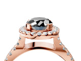 Rose gold Fancy Black Oval Cut Cut Halo Split Shank Pave Set Ring_4