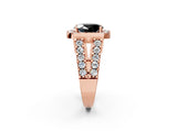 Rose gold Fancy Black Oval Cut Cut Halo Split Shank Prong Set Ring_2