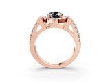 Rose gold Fancy Black Oval Cut Cut Halo Split Shank Prong Set Ring_3