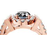 Rose gold Fancy Black Oval Cut Cut Halo Split Shank Prong Set Ring_4