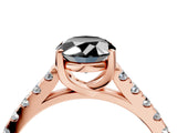 Rose gold Fancy Black Oval Cut Cut Pavé Band Solitaire Ring with Four-Prong Setting_4