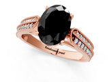 Rose gold Fancy Black Oval Cut Cut Pave Split Shank Engagement Ring with Four-Prong Setting_1