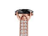 Rose gold Fancy Black Oval Cut Cut Pave Split Shank Engagement Ring with Four-Prong Setting_5