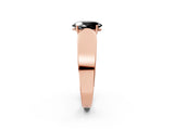 Rose gold Fancy Black Oval Cut Diamond Channel Set Solitaire Ring with Four-Prong Setting_14