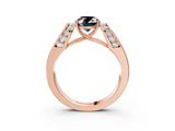 Rose gold Fancy Black Oval Cut Diamond Channel Set Solitaire Ring with Four-Prong Setting_15