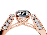 Rose gold Fancy Black Oval Cut Diamond Channel Set Solitaire Ring with Four-Prong Setting_16