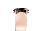 Rose gold Fancy Black Oval Cut Diamond Channel Set Solitaire Ring with Four-Prong Setting_17