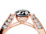 Rose gold Fancy Black Oval Cut Diamond Channel Set Solitaire Ring with Four-Prong Setting_40