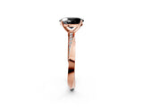 Rose gold Fancy Black Oval Cut Diamond Engagement Ring with Side Stone Accents and Four-Prong Setting_62