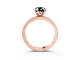 Rose gold Fancy Black Oval Cut Diamond Milgrain Pavé Engagement Ring with Four-Prong Setting_3