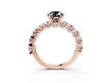 Rose gold Fancy Black Oval Cut Diamond Side Stone Engagement Ring with Four-Prong Setting_39