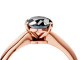 Rose gold Fancy Black Oval Cut Diamond Solitaire Engagement Ring with Classic Band and Four-Prong Setting_28