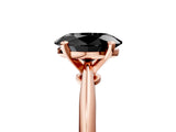 Rose gold Fancy Black Oval Cut Diamond Solitaire Engagement Ring with Classic Band and Four-Prong Setting_29