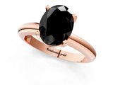 Rose gold Fancy Black Oval Cut Diamond Solitaire Engagement Ring with Round Band and Four-Prong Setting_61
