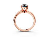 Rose gold Fancy Black Oval Cut Diamond Solitaire Engagement Ring with Round Band and Four-Prong Setting_63
