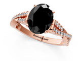 Rose gold Fancy Black Oval Cut Diamond Solitaire Engagement Ring with Twisted Pavé Band and Four-Prong Setting_37