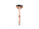 Rose gold Fancy Black Oval Cut Diamond Solitaire Ring with Flower Prong Setting and Classic Band_38