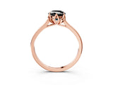 Rose gold Fancy Black Oval Cut Diamond Solitaire Ring with Flower Prong Setting and Classic Band_39