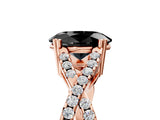 Rose gold Fancy Black Oval Cut Diamond Solitaire Ring with Four-Prong Setting and Twisted Pavé Band_5
