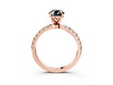Rose gold Fancy Black Oval Cut Diamond Solitaire Ring with Pavé Accents and Four-Prong Setting_3
