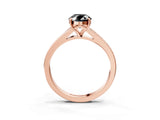 Rose gold Fancy Black Oval Cut Diamond Solitaire Ring with Pavé Band and Prong Setting_15